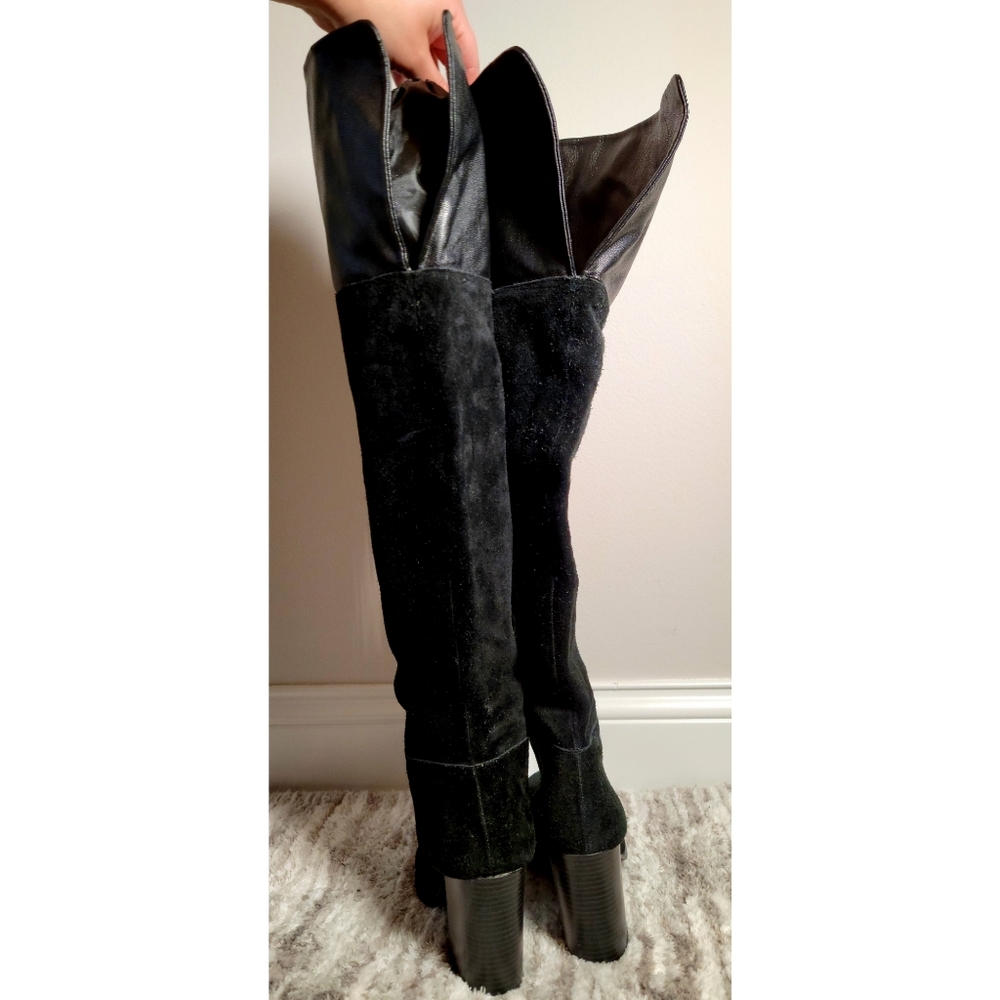 Sam Edelman SE Boutique Suede Over the Knee Boots with Leather Upper - Picture 4 of 6